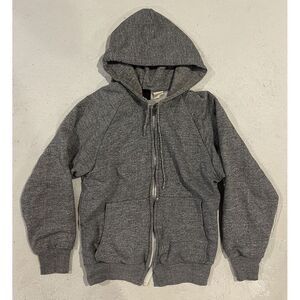Vintage 70s 80s Weathered Gray Jacket Hoodie‎ Full Zip Mens S Veneto Sportswear